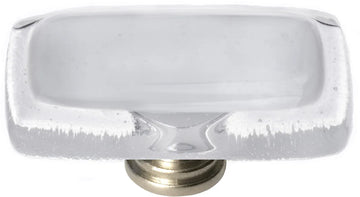 Reflective Blue-grey Long Knob with Satin Nickel Base LK-710-SN