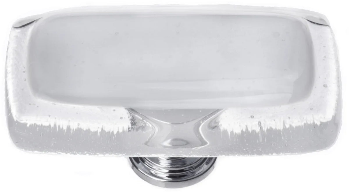 Reflective Blue-grey Long Knob with Polished Chrome Base LK-710-PC