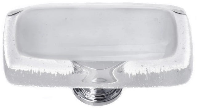 Reflective Blue-grey Long Knob with Polished Chrome Base LK-710-PC