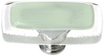 Reflective Spruce Green Long Knob with Polished Chrome Base LK-712-PC
