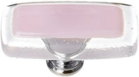Reflective Pink Long Knob with Polished Chrome Base LK-717-PC