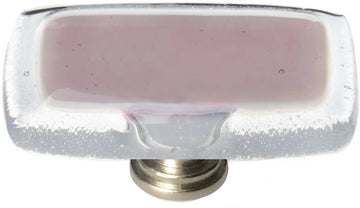 Reflective Purple Long Knob with Satin Nickel Base LK-718-SN