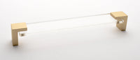 Affinity Clear Pull with Satin Brass Base P-1200-8-SB