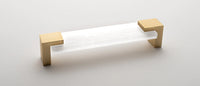 Affinity White Pull with Satin Brass Base P-1201-SB