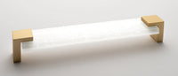 Affinity White Pull with Satin Brass Base P-1201-8-SB
