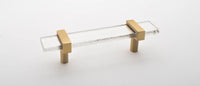 Adjustable 5.5'' Clear Pull with Satin Brass Base P-1900-5.5-SB