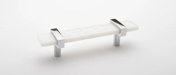 Adjustable 5.5'' White Pull with Polished Chrome Base P-1901-5.5-PC