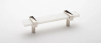 Adjustable 5.5'' White Pull with Polished Nickel Base P-1901-5.5-PN