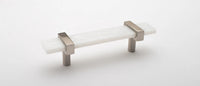 Adjustable 5.5'' White Pull with Satin Nickel Base P-1901-5.5-SN
