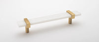 Adjustable 7'' White Pull with Satin Brass Base P-1901-7-SB