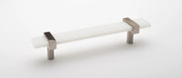 Adjustable 7'' White Pull with Satin Nickel Base P-1901-7-SN