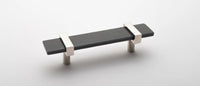 Adjustable 5.5'' Slate Gray Pull with Polished Nickel Base P-1902-5.5-PN