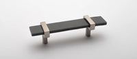 Adjustable 5.5'' Slate Gray Pull with Satin Nickel Base P-1902-5.5-SN