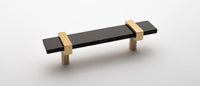 Adjustable 5.5'' Black Pull with Satin Brass Base P-1903-5.5-SB