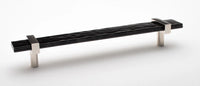 Adjustable 9'' Black Pull with Polished Nickel Base P-1903-9-PN
