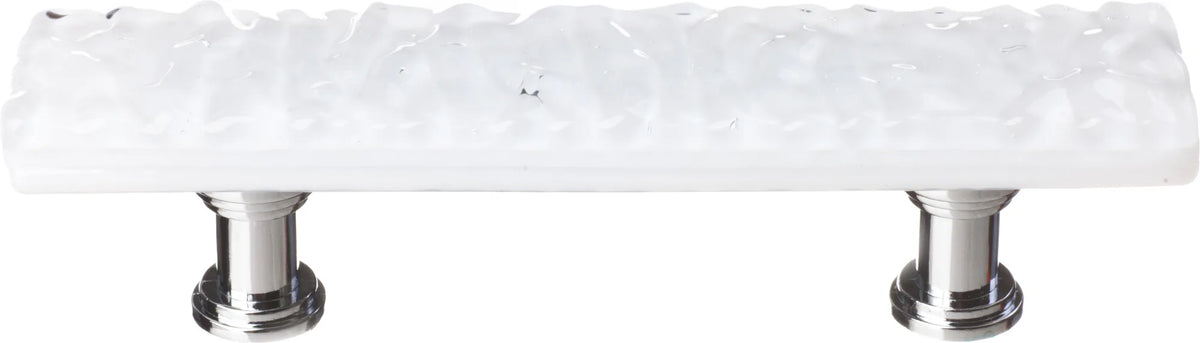 Glacier White Pull with Polished Chrome Base P-212-PC
