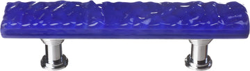 Glacier Deep Cobalt Blue Pull with Polished Chrome Base P-221-PC