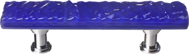 Glacier Deep Cobalt Blue Pull with Polished Chrome Base P-221-PC
