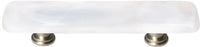 Cirrus White Pull with Satin Nickel Base P-400-SN