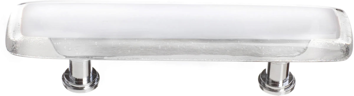 Reflective White Pull with Polished Chrome Base P-701-PC