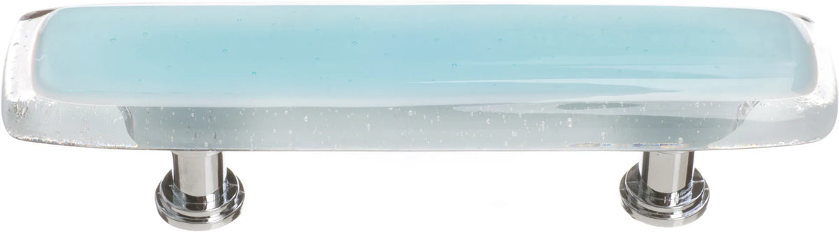 Reflective Light Aqua Pull with Polished Chrome Base P-702-PC