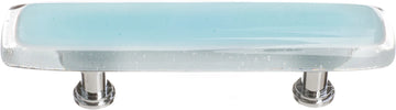 Reflective Light Aqua Pull with Polished Chrome Base P-702-PC