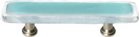 Reflective Aqua Pull with Satin Nickel Base P-708-SN