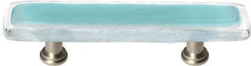 Reflective Aqua Pull with Satin Nickel Base P-708-SN
