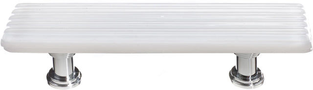 Texture Reed White Pull with Polished Chrome Base P-800-PC