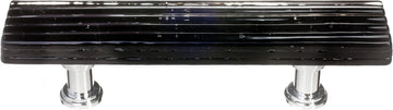Texture Reed Black Pull with Polished Chrome Base P-802-PC