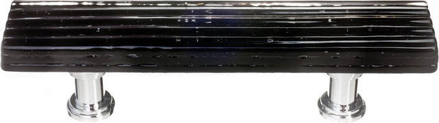 Texture Reed Black Pull with Polished Chrome Base P-802-PC