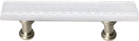 Texture Honeycomb White Pull with Satin Nickel Base P-900-SN