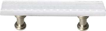 Texture Honeycomb White Pull with Satin Nickel Base P-900-SN