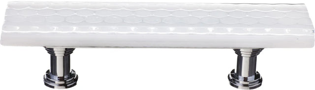 Texture Honeycomb White Pull with Polished Chrome Base P-900-PC