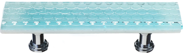 Texture Honeycomb Light Aqua Pull with Polished Chrome Base P-901-PC