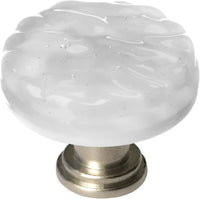 Glacier Blue-grey Round Knob with Satin Nickel Base R-204-SN