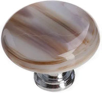 Cirrus White with Brown Round Knob with Base R-305