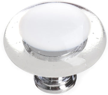 Reflective White Round Knob with Base R-701