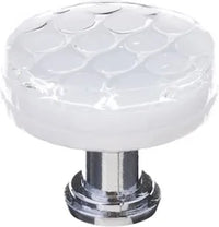 Texture Honeycomb White Round Knob with Base R-900