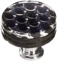Texture Honeycomb Black Round Knob with Base R-902