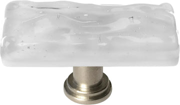 Skinny Glacier Blue-grey Long Knob with Satin Nickel Base SLK-204-SN