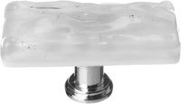 Skinny Glacier Blue-grey Long Knob with Polished Chrome Base SLK-204-PC