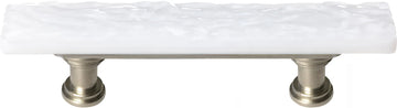 Skinny Glacier White Pull with Satin Nickel Base SP-212-SN