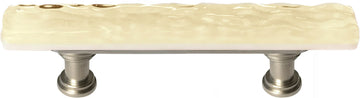Skinny Glacier Pale Yellow Pull with Satin Nickel Base SP-222-SN