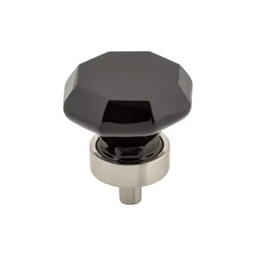 Black Octagon Crystal Knob 1 3/8'' Base