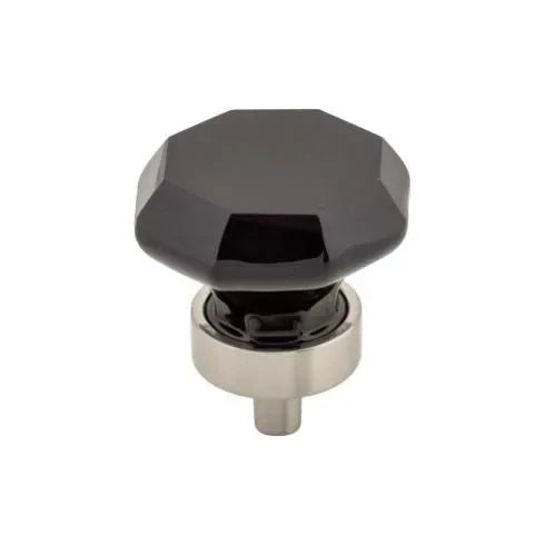 Black Octagon Crystal Knob 1 3/8'' Base