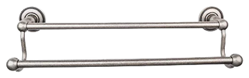 Edwardian Bath 30'' Double Towel Bar - Beaded Backplate ED11APA Antique Pewter