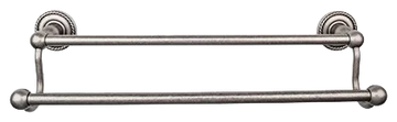 Edwardian Bath 30'' Double Towel Bar - Rope Backplate ED11APF Antique Pewter