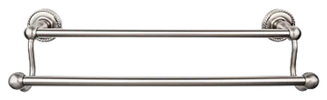 Edwardian Bath 30'' Double Towel Bar - Rope Backplate ED11BSNF Brushed Satin Nickel