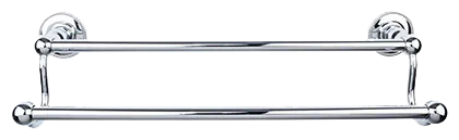 Edwardian Bath 30'' Double Towel Bar - Beaded Backplate ED11PCA Polished Chrome